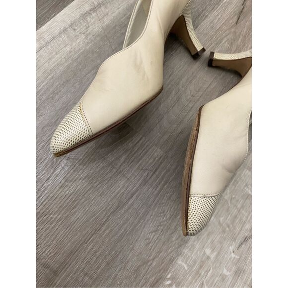 Peter Kaiser Cream Heels Pointed Toe Leather Pumps, Size 10, MSRP $200 - Picture 5 of 9